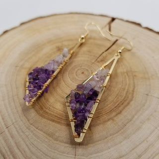 Boho-chic Amethyst Earrings