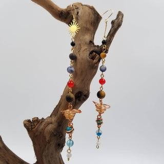 Cosmic Galaxy Natural Stone Earrings