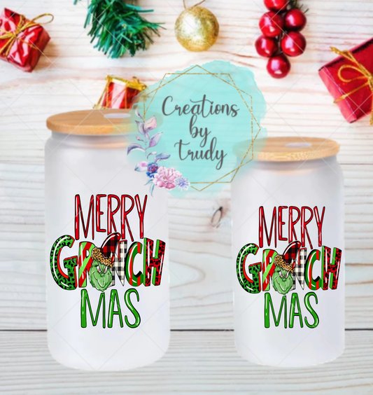 Merry Grinchmas- beer can glass drink ware