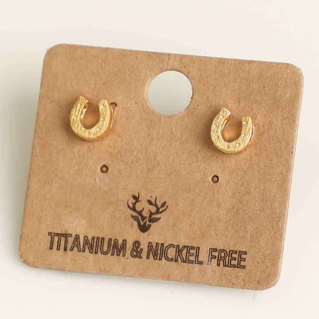 Mini Horseshoe Post Stud Earrings