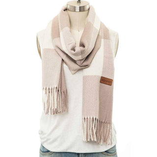 Plaid Print Cashmere Blend Scarf