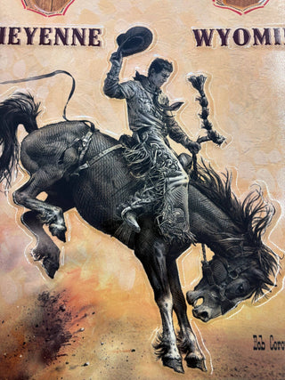Rodeo Bucking Horse (Metal  Sign)- Cheyenne Wyoming