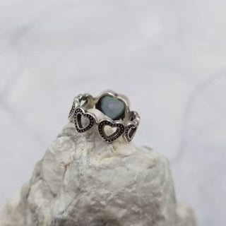 Colorful Crystal Heart Adjustable Ring