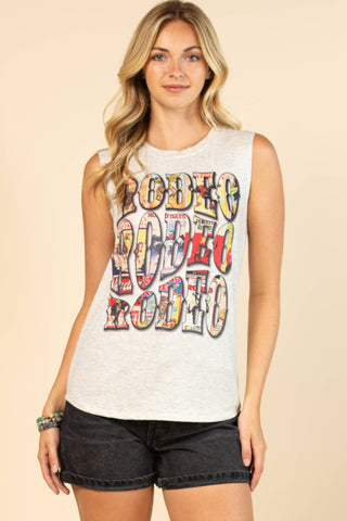 AVERY ANDIE VINTAGE RODEO GRAPHIC SLEEVELESS TOP