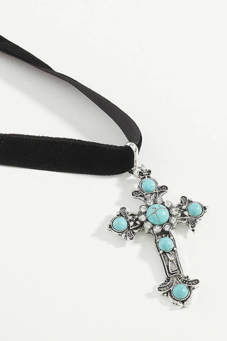 Turquoise Cross Earrings