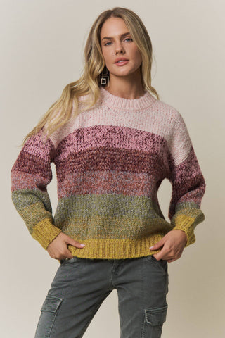 Adora COLORBLOCK KNIT PULLOVER SWEATER -
