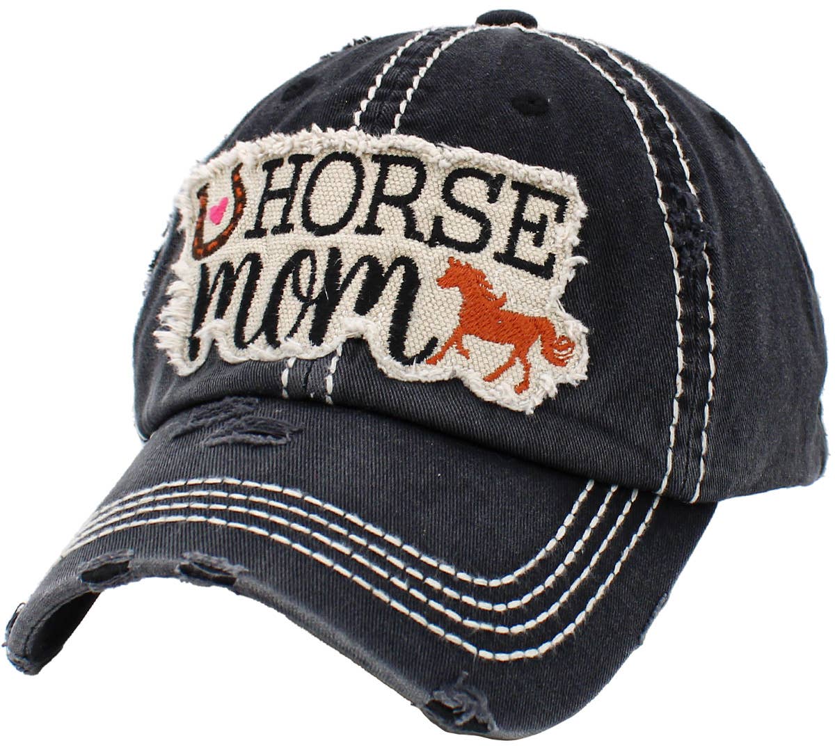 HORSE MOM Washed Vintage Ballcap