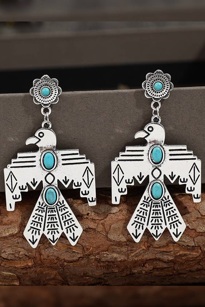 Turquoise Earle Metal Earrings