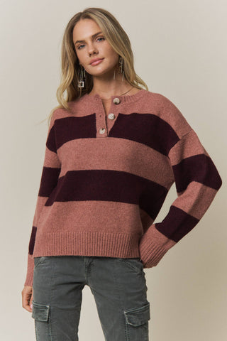 Adora COZY CHIC STRIPED SWEATER