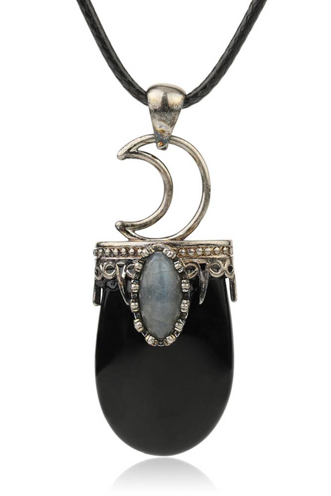 Crystals and Stones Moon Necklace