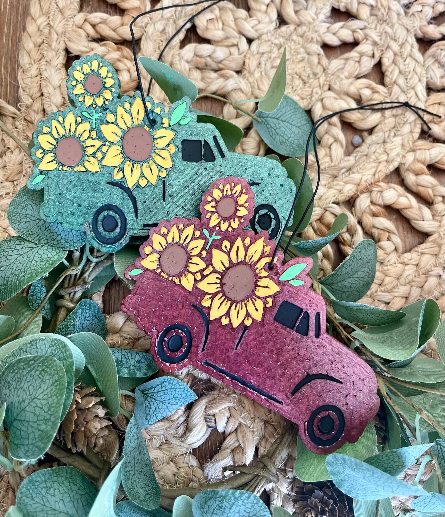 Sunflower Truck Car Freshie