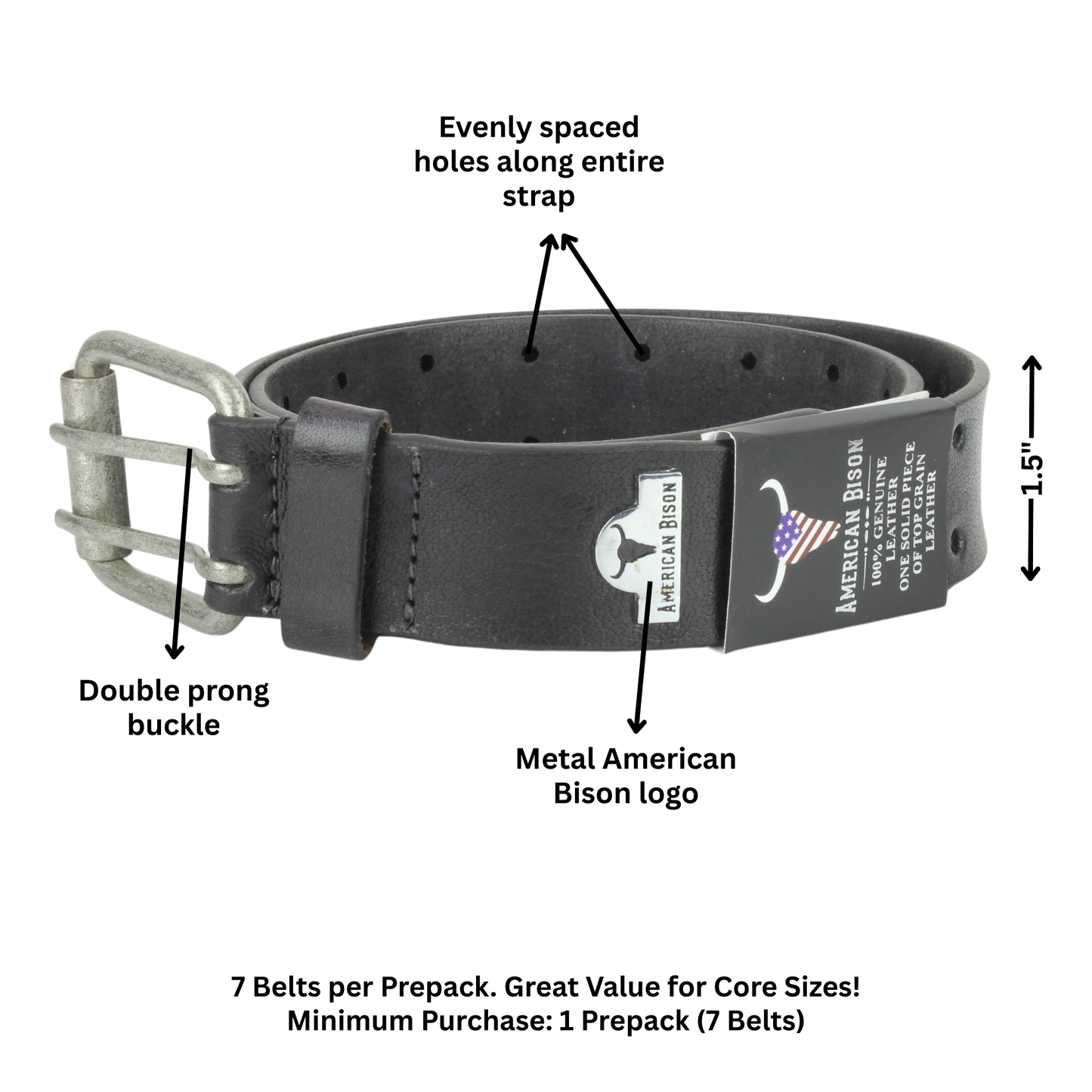 Double Prong Full Grain Leather Belt ABB 008