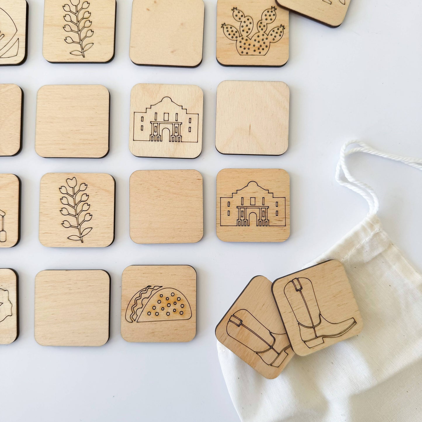 State Memory Matching Game - Wood Memory Game SOUTH DAKOTA