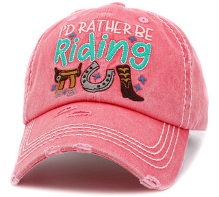 I'd Rather Be Riding Vintage Ballcap hat