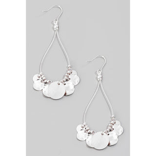 Coin Charms Tear Dangle Hook Earrings