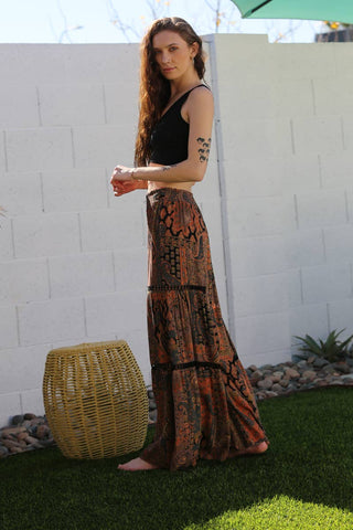 Angie WIDE LEG PANTS WITH LACE INSERTS