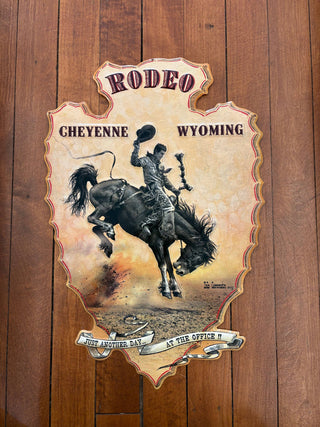 Rodeo Bucking Horse (Metal  Sign)- Cheyenne Wyoming