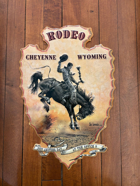Rodeo Bucking Horse (Metal  Sign)- Cheyenne Wyoming