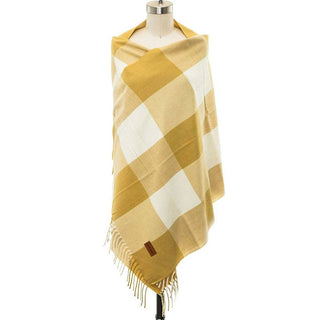 Plaid Print Cashmere Blend Scarf