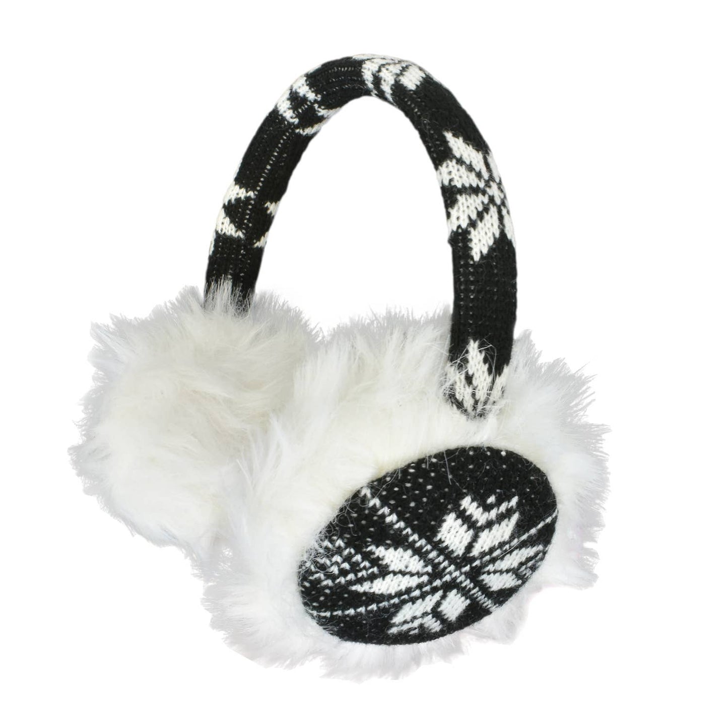 Ladies Snowflake & Faux Fur Earmuffs - 75336