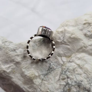Colorful Crystal Heart Adjustable Ring