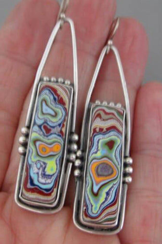 Vintage Colorful Marble Texture Earrings