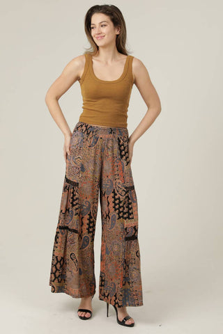 Angie WIDE LEG PANTS WITH LACE INSERTS