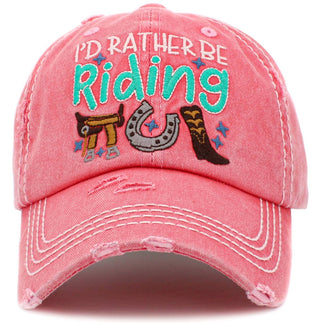I'd Rather Be Riding Vintage Ballcap hat