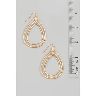 Layered Metallic Tear Dangle Earrings
