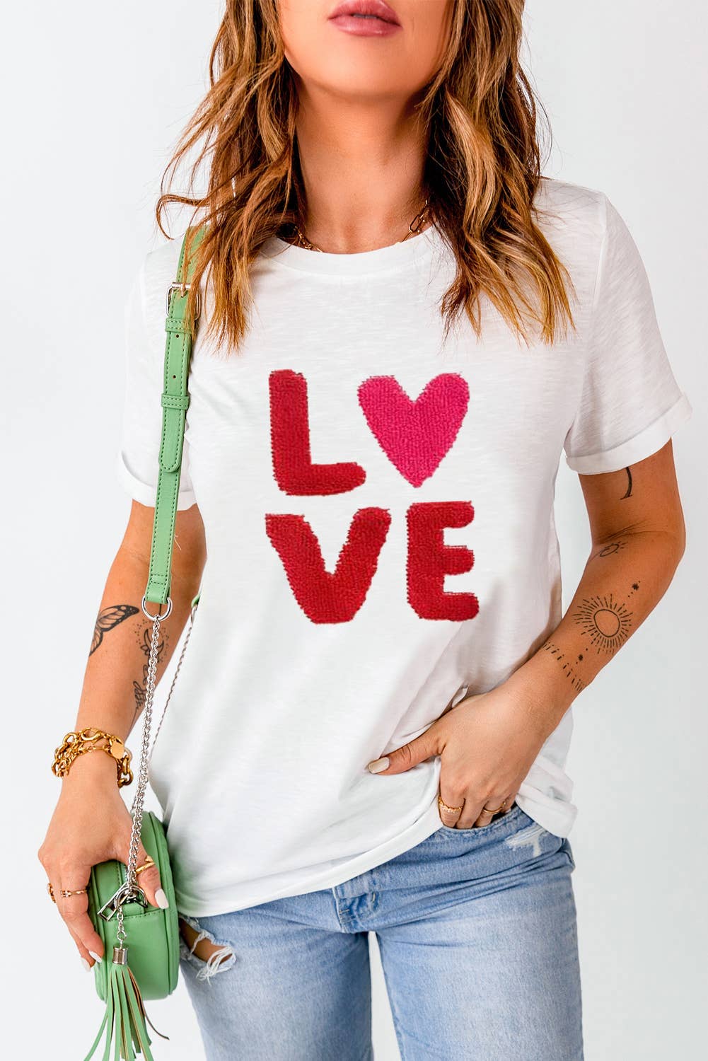 LDC Heart LOVE Graphic Valentines T Shirt