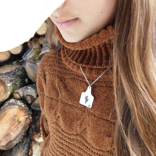 Cattle Tag Necklace - Cactus