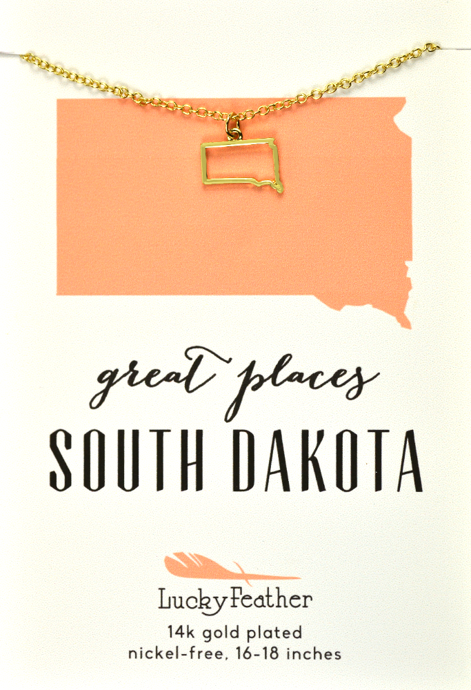 State Necklace - Gold - SOUTH DAKOTA
