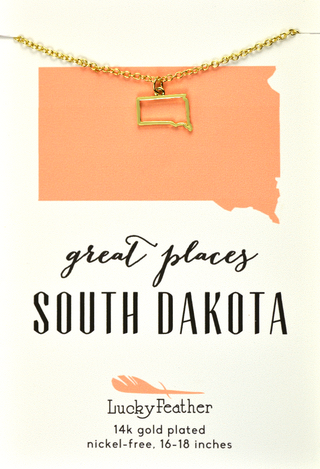 State Necklace - Gold - SOUTH DAKOTA
