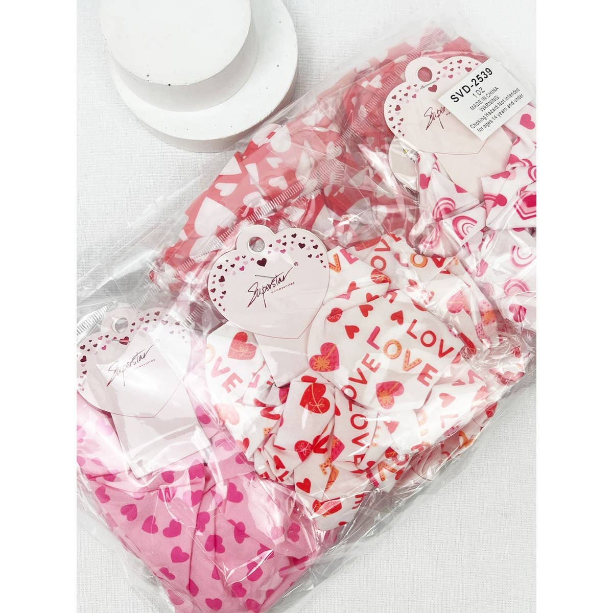 Mix Heart Pattern Jumbo Size Hair Scrunchies