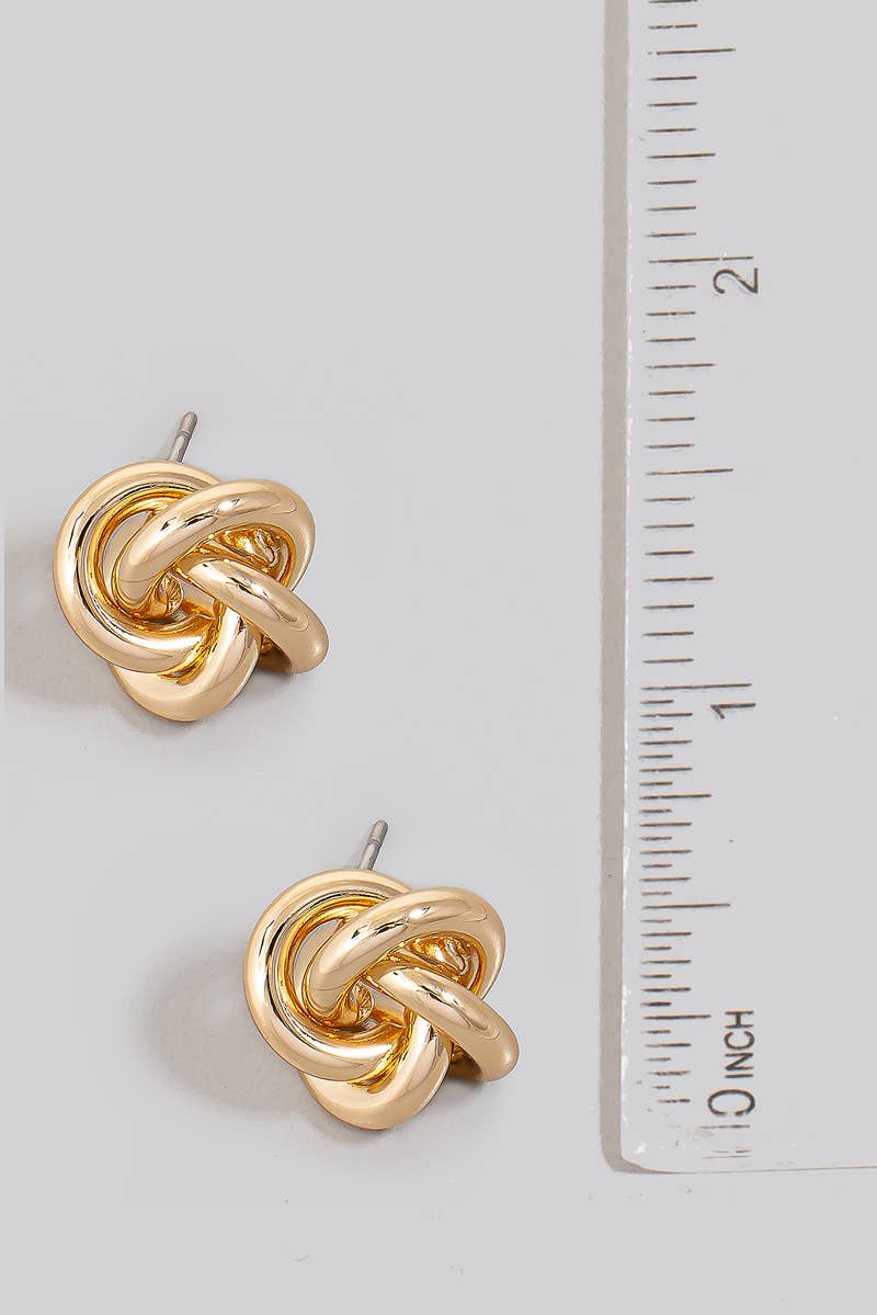 Small Metallic Knotted Stud Earrings