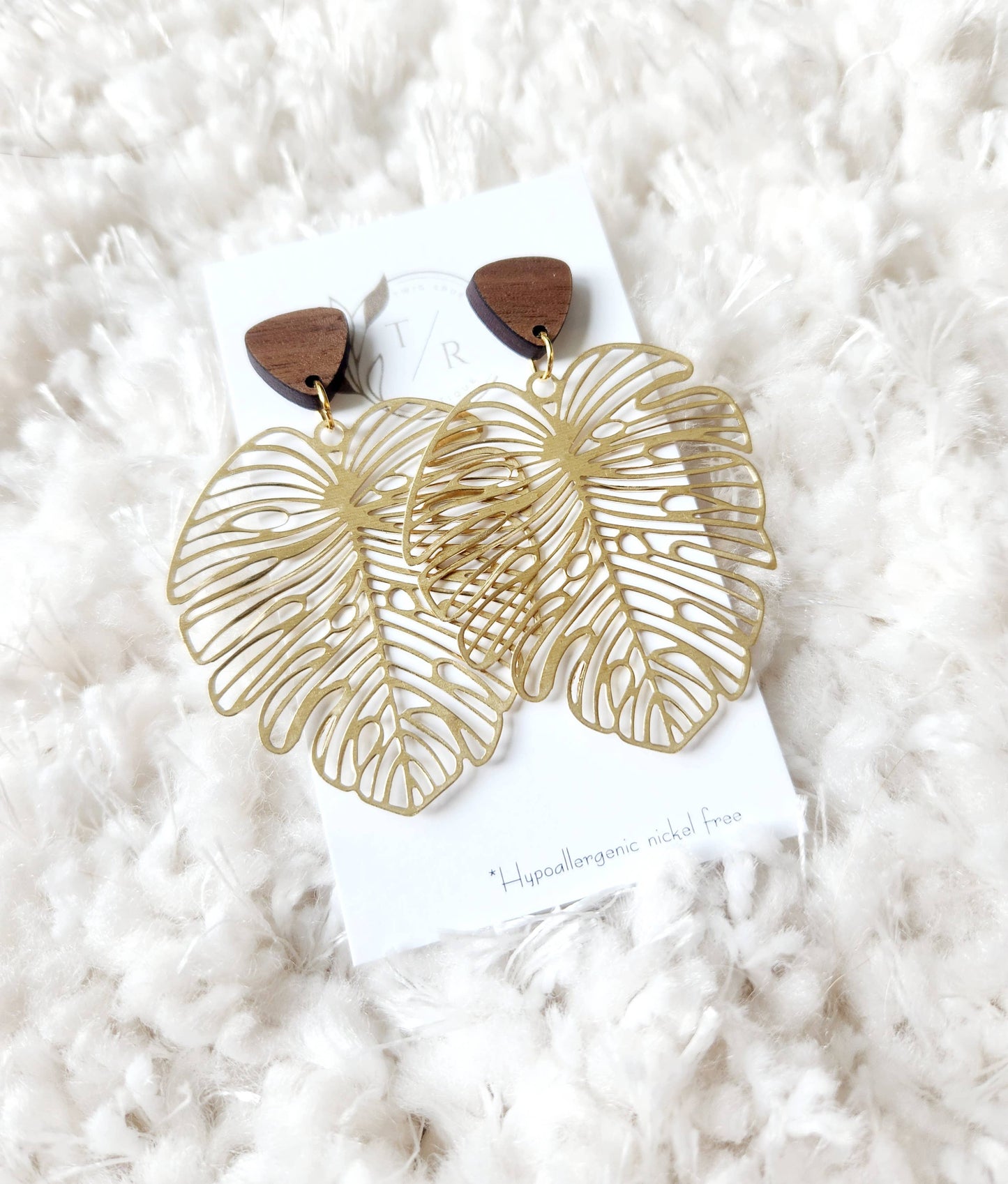 Monstera earrings