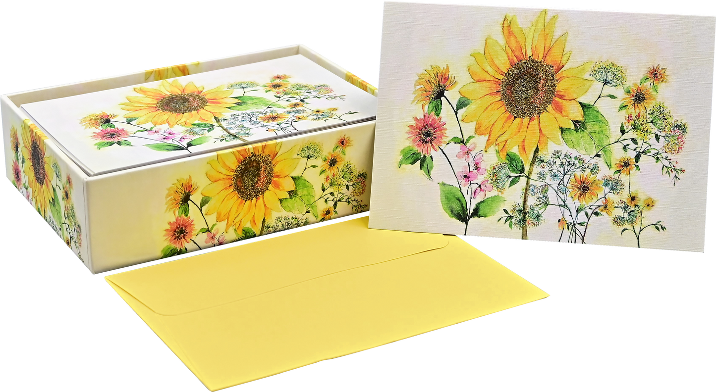 Watercolor Sunflower Note Cards