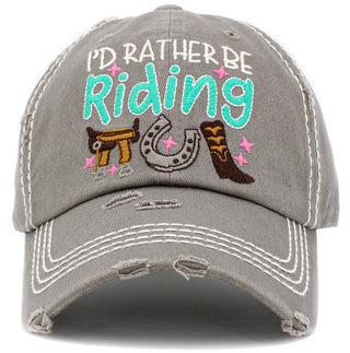 I'd Rather Be Riding Vintage Ballcap hat