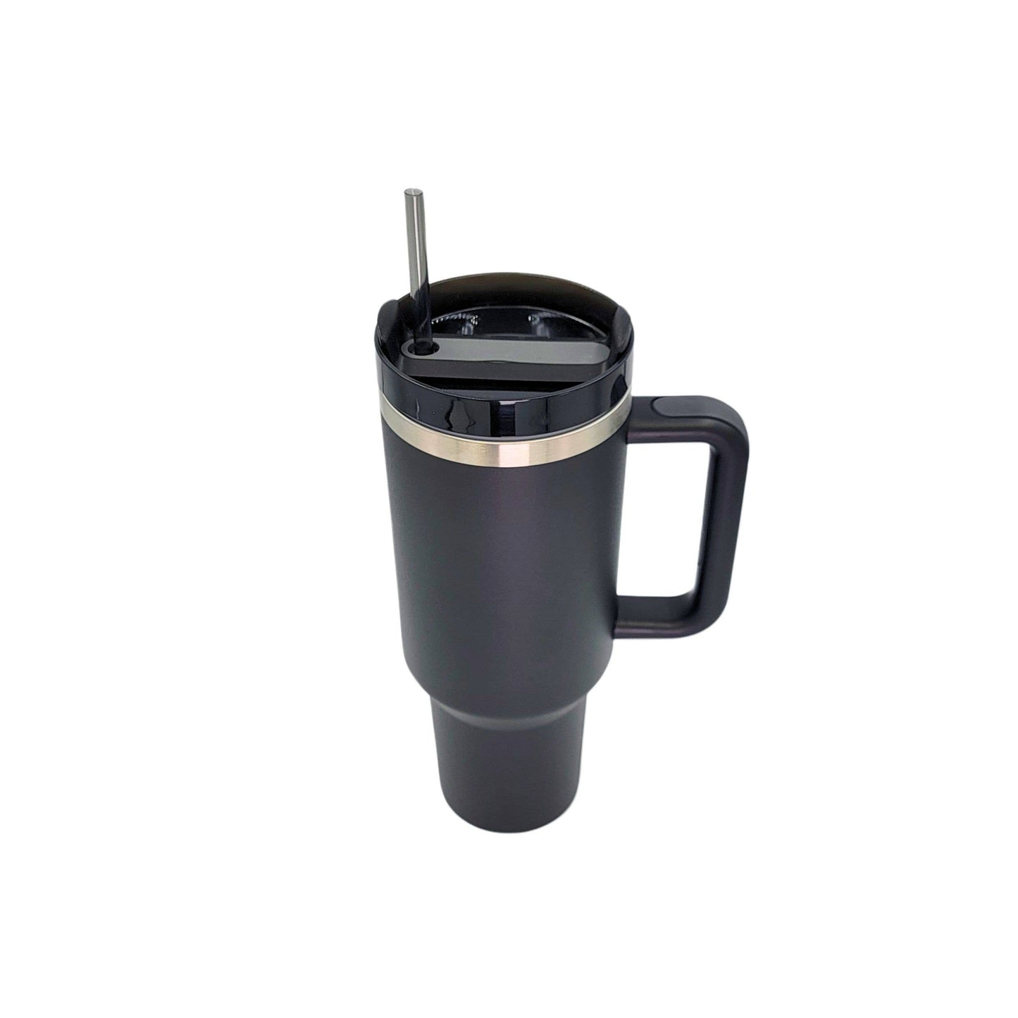 40 Oz. Custom Saying Handled Tumbler With Straw "Raising my Husband is exhausting"