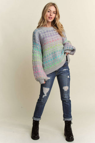 ***CLEARANCE *** Adora MULTI COLOR OMBRE SWEATER TOP