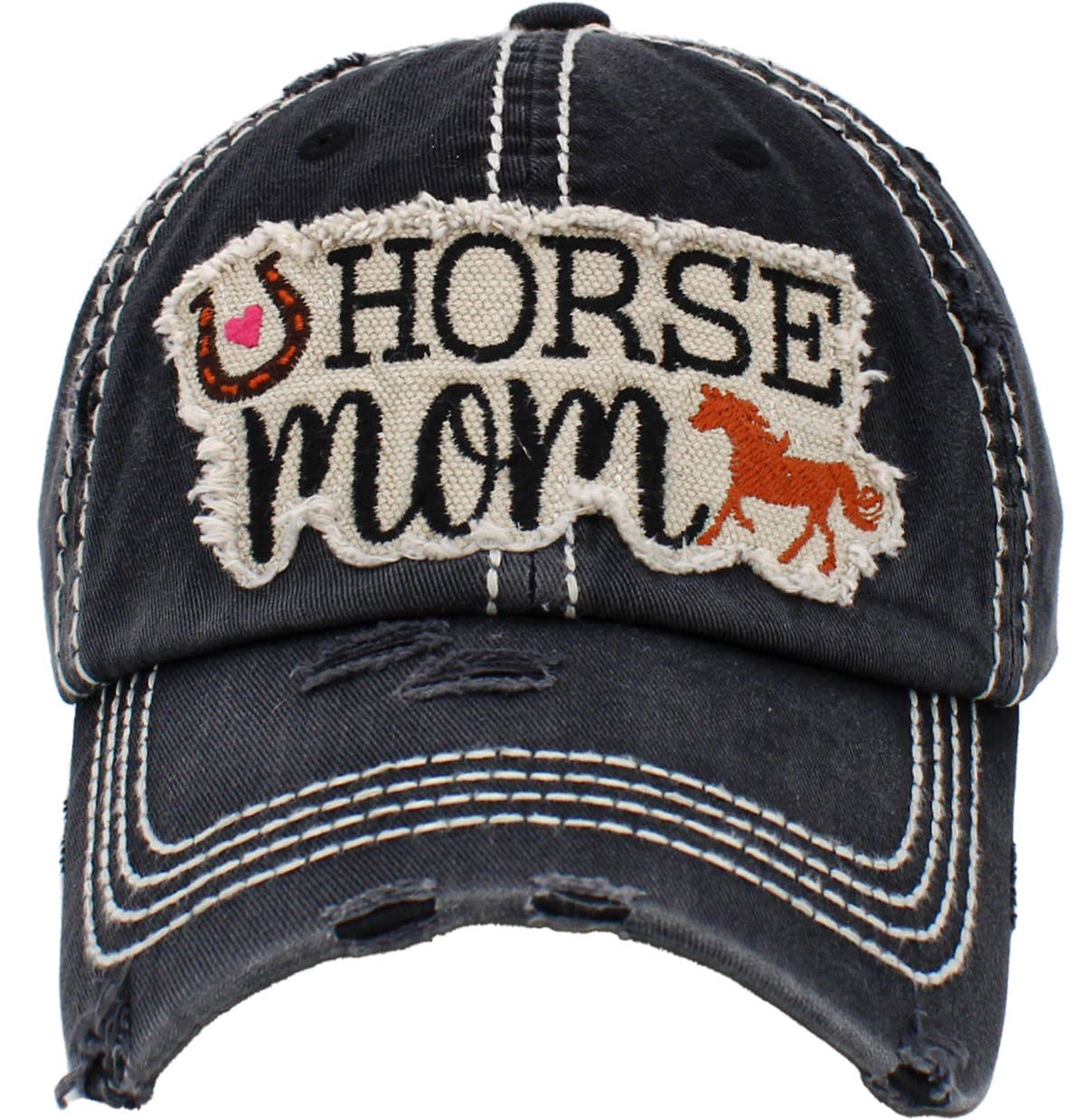 HORSE MOM Washed Vintage Ballcap