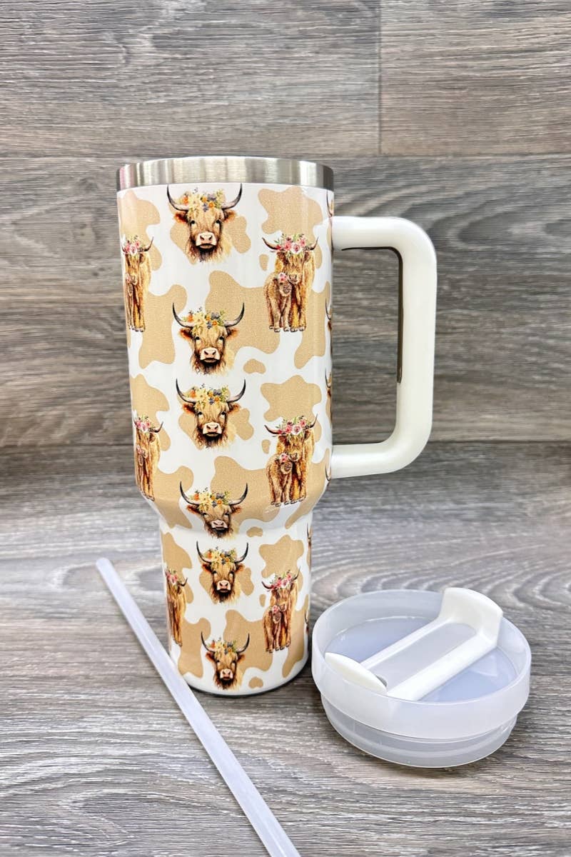 HIGHLAND COW STAINLESS STEEL TUMBLERS CUP 40oz