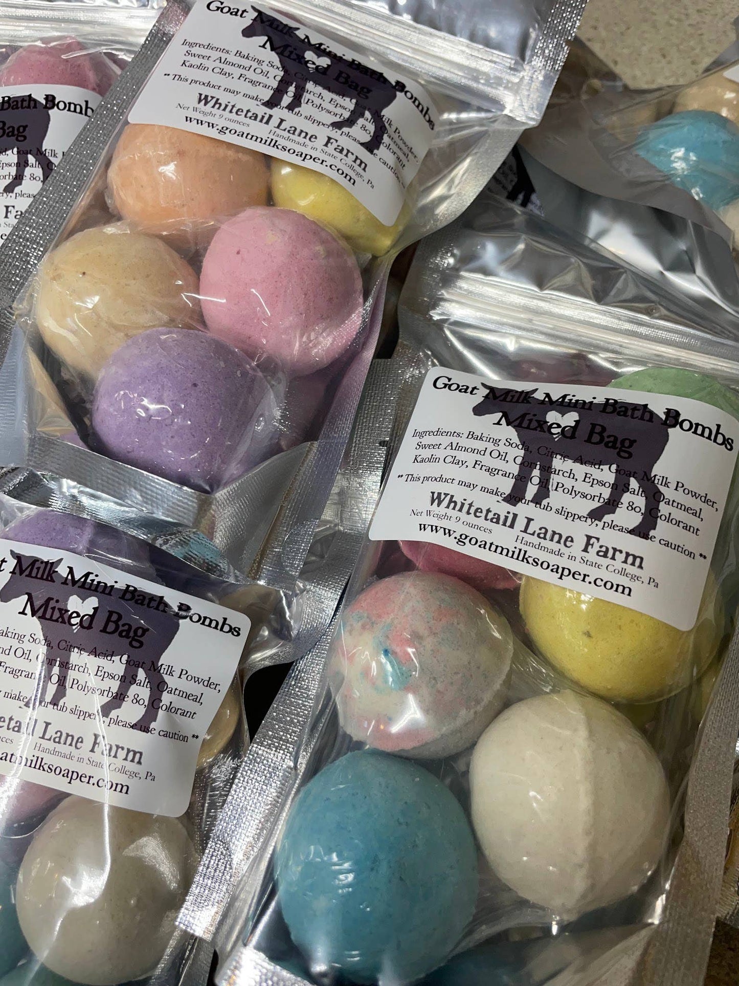 Goat Milk Bath Bombs Minis - 7 per bag, mixed scents