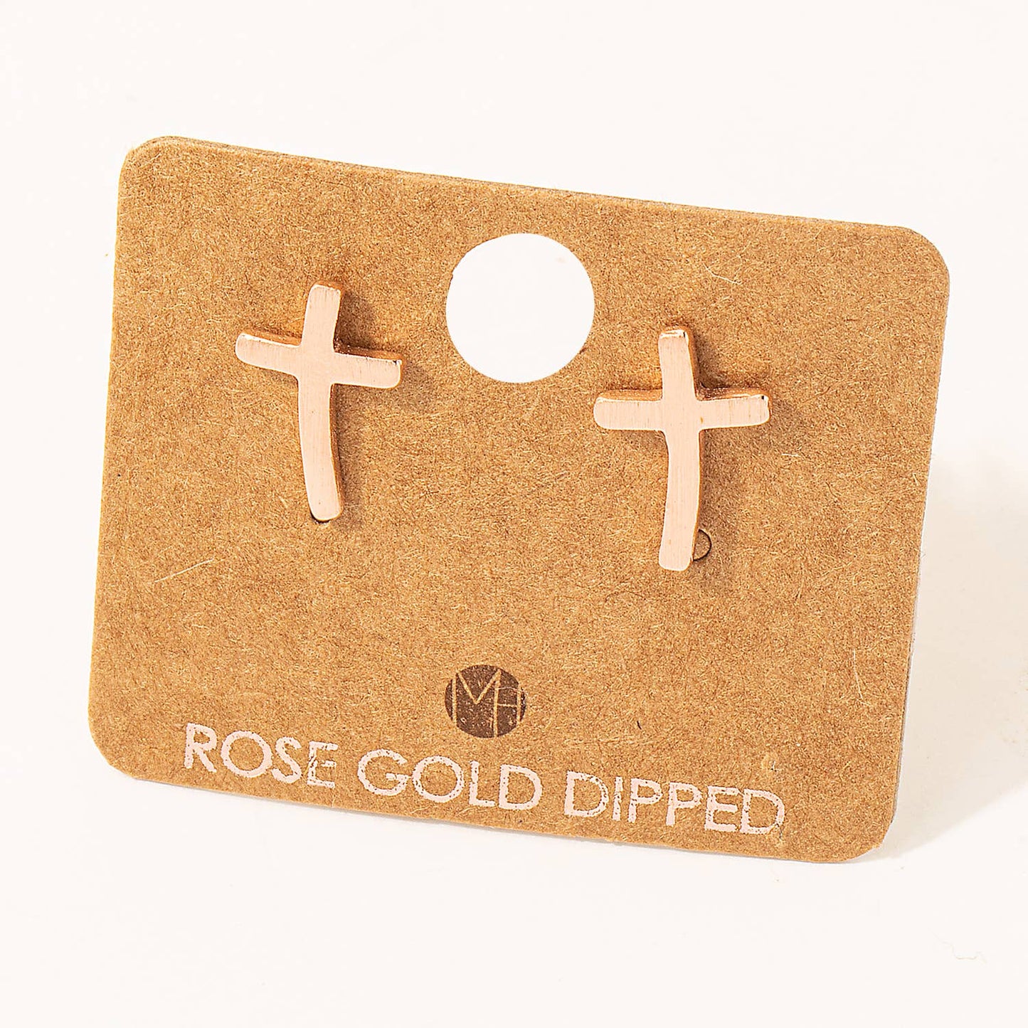 Curved Cross Stud Earrings