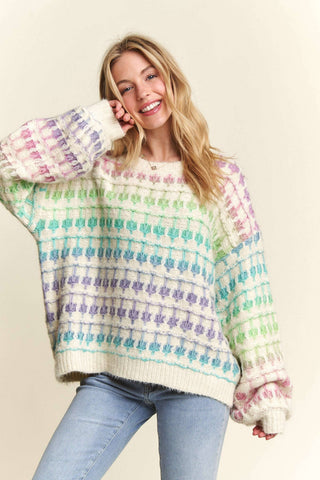 ***CLEARANCE *** Adora MULTI COLOR OMBRE SWEATER TOP