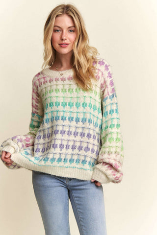 ***CLEARANCE *** Adora MULTI COLOR OMBRE SWEATER TOP