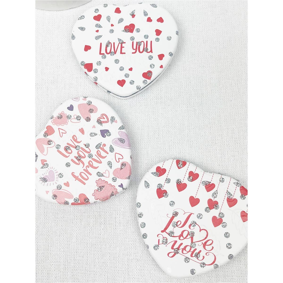 I LOVE YOU Heart Shape Double Sided Mirror