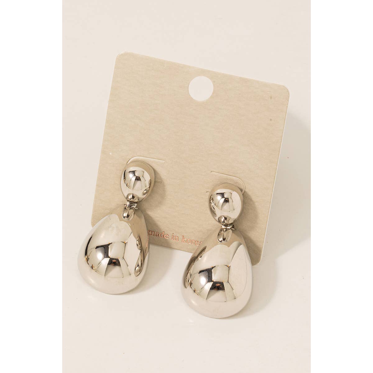 Hollow Metallic Tear Dangle Stud Earrings