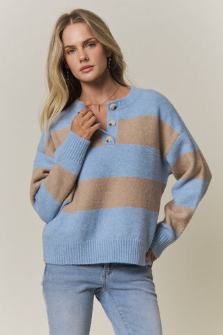 Adora COZY CHIC STRIPED SWEATER