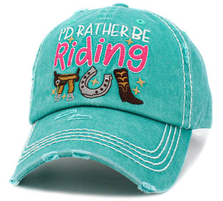 I'd Rather Be Riding Vintage Ballcap hat